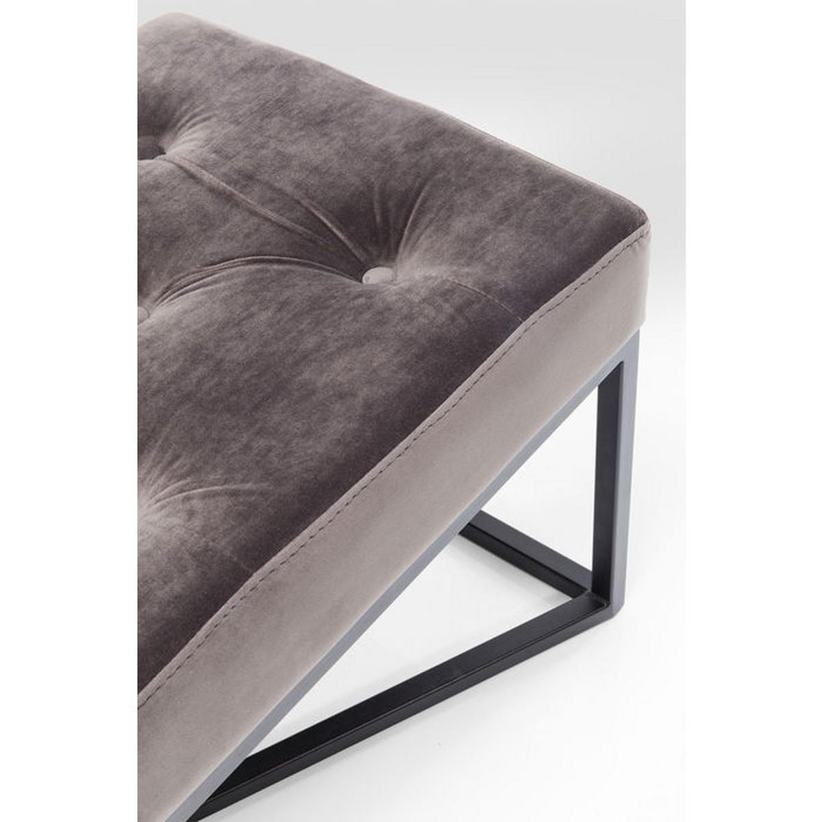 SITZBANK 150/40/40 cm Samt Grau, Schwarz  - Schwarz/Grau, Design, Textil/Metall (150/40/40cm) - Kare-Design