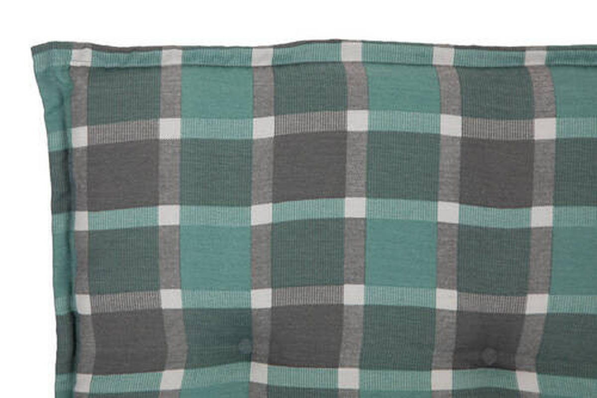SESSELAUFLAGE in Grau, Türkis Karo  - Türkis/Grau, Basics, Textil (100/50/6cm) - Gardenson