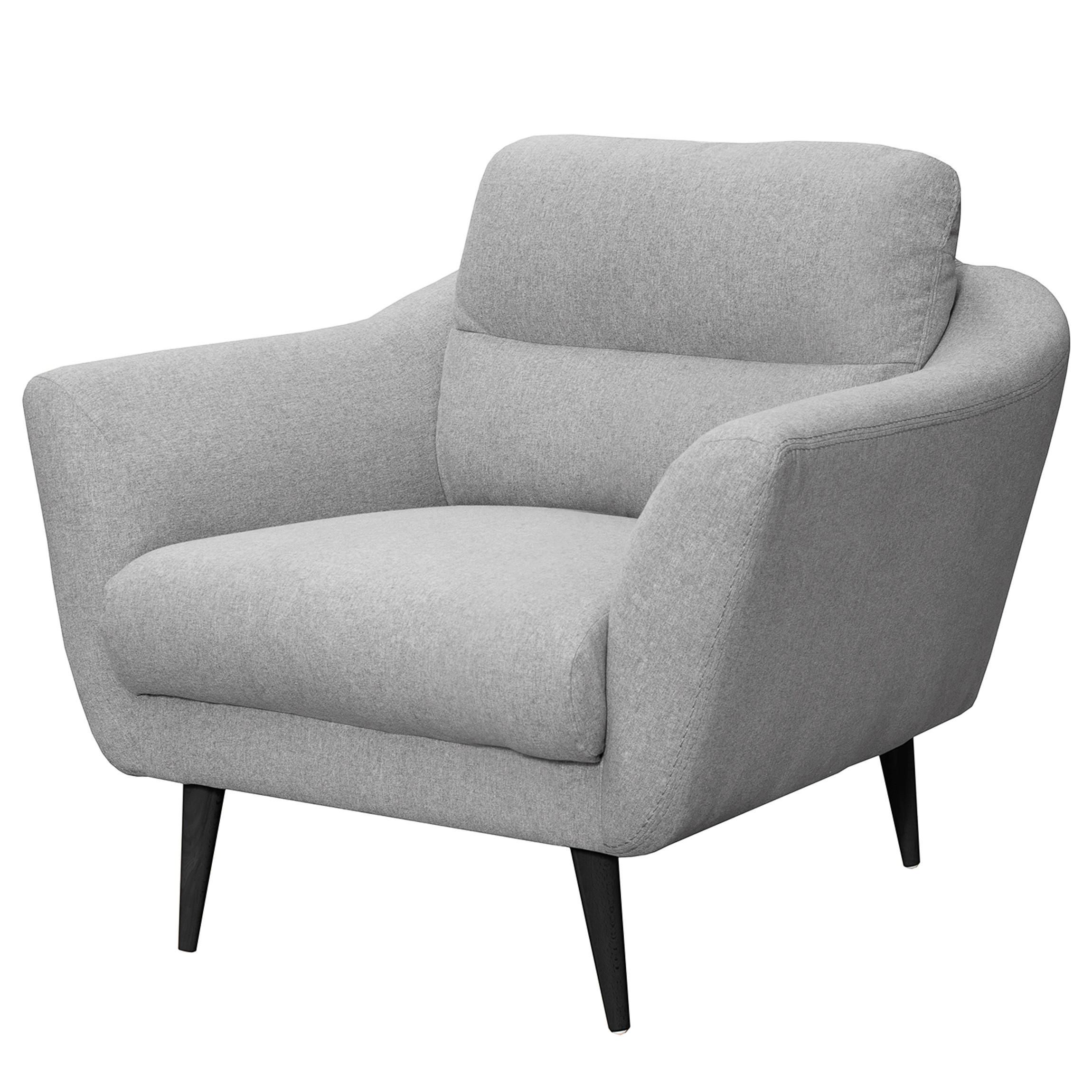 SESSEL in Webstoff Hellgrau  - Hellgrau/Schwarz, Design, Holz/Textil (92/87/88cm) - Livetastic