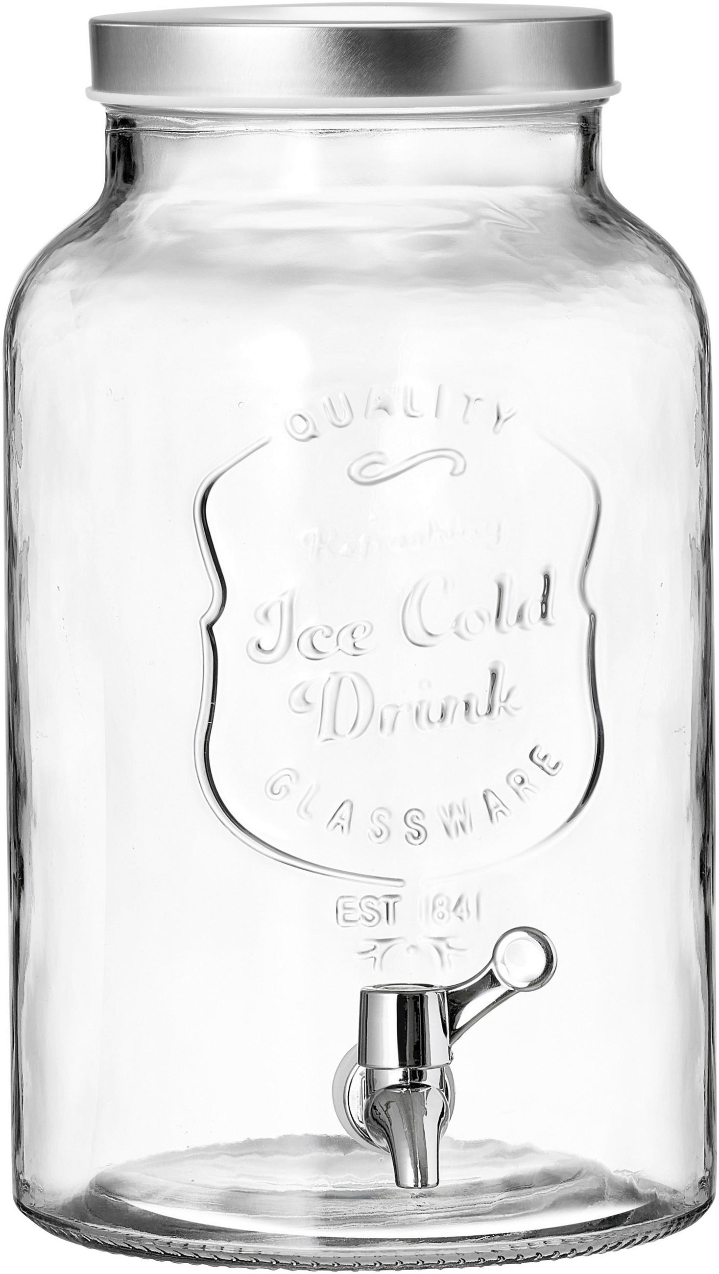 DRYCKESBEHÅLLARE  - transparent, Basics, metall/glas (5,5l) - Ritzenhoff