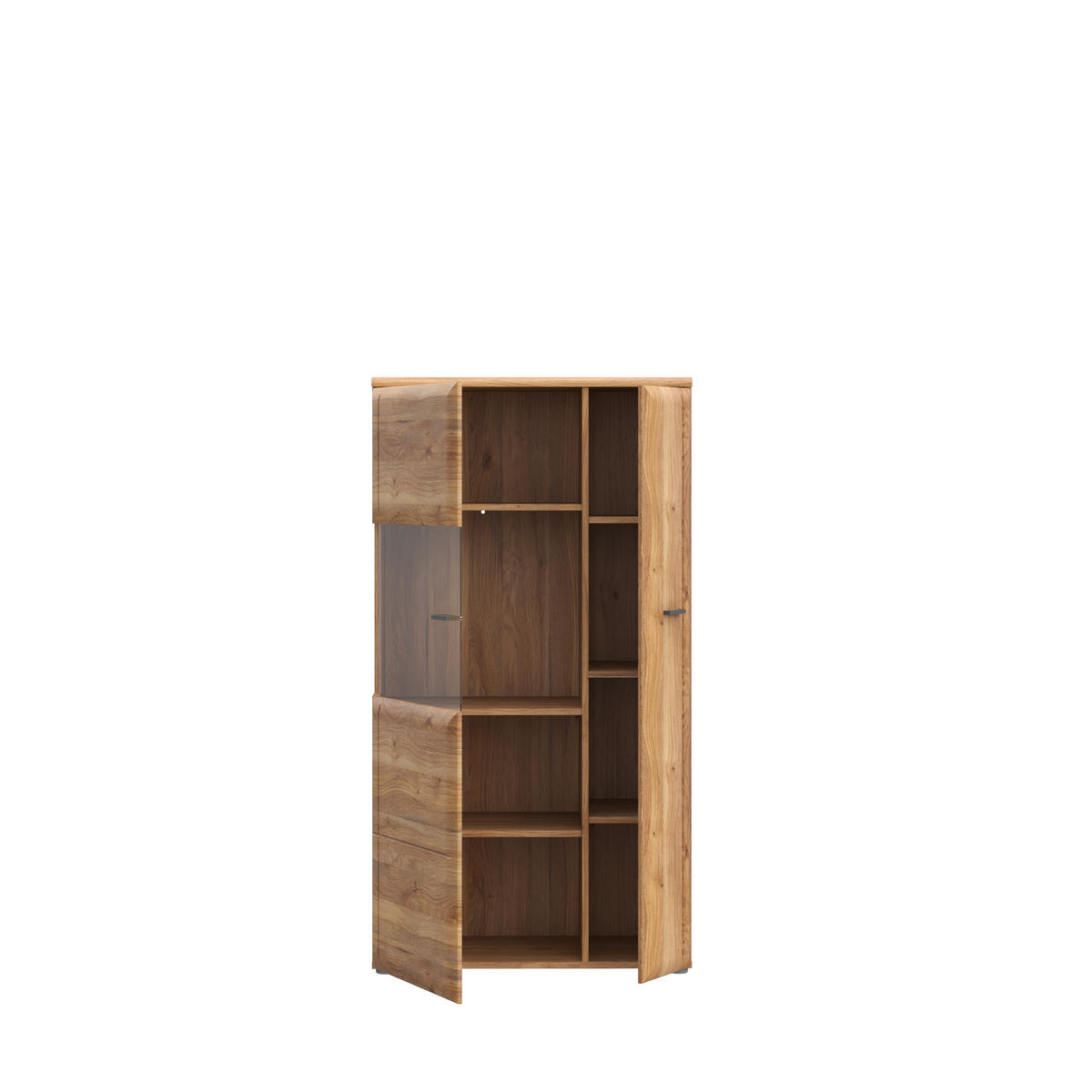 VITRINA, barve hrasta - siva/barve hrasta, Moderno, kovina/umetna masa (75,1/140/41,8cm) - Hom`in