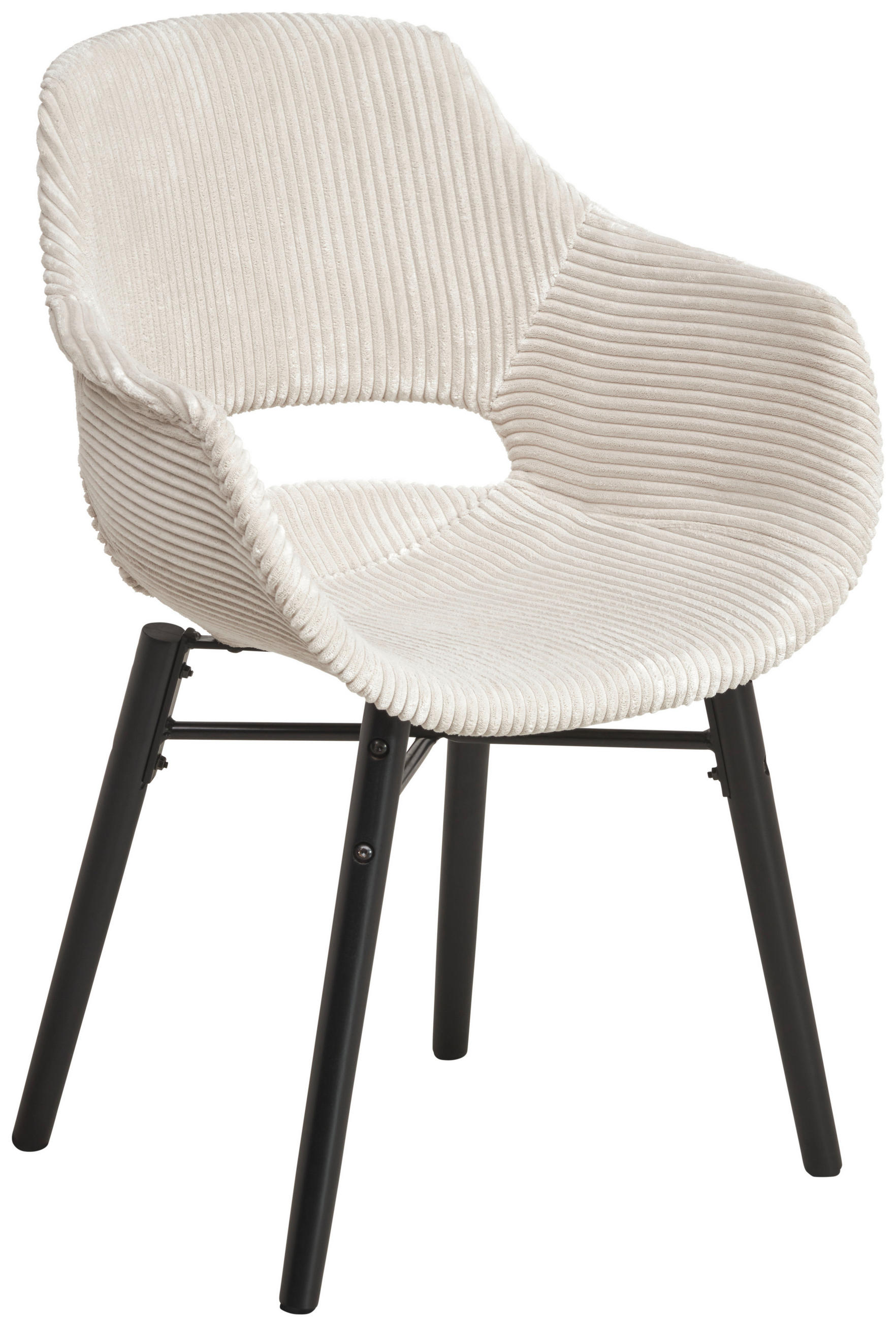 ARMLEHNSTUHL  in Cord matt  - Beige/Schwarz, MODERN, Holz/Kunststoff (58/81/61cm) - MID.YOU