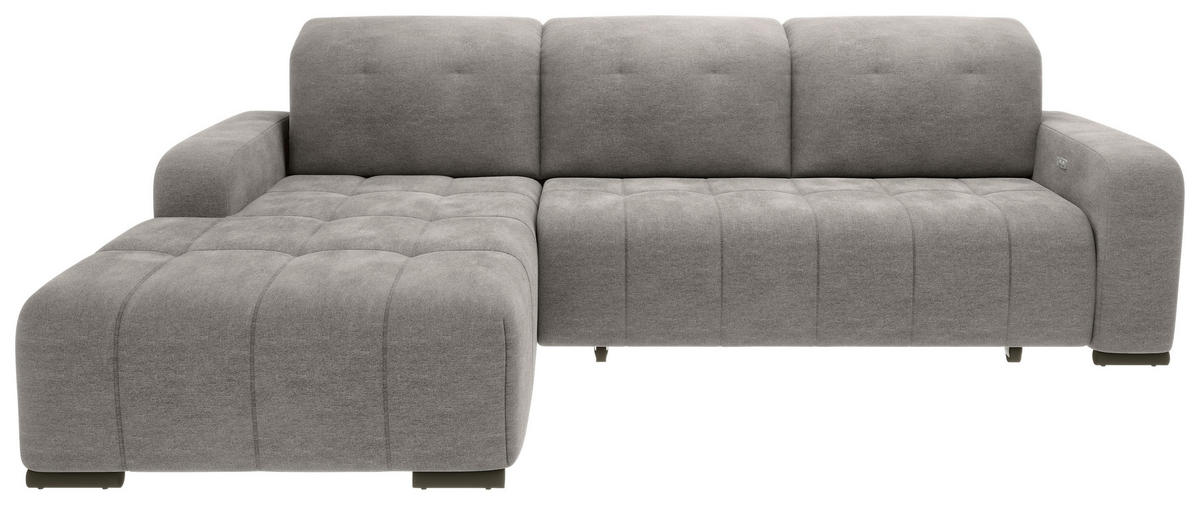 ECKSOFA Mikrofaser Grau  - Schwarz/Grau, Modern, Textil/Metall (185/292cm) - Livetastic