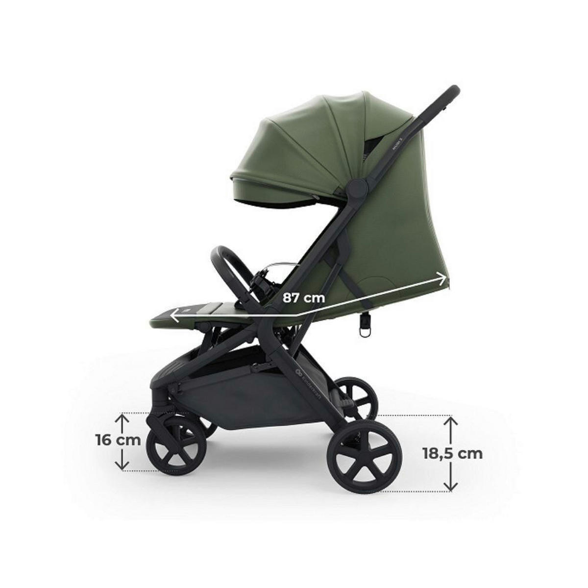 DJEČJA KOLICA  NUBI 3  - maslinasto zelena, Basics, metal/tekstil (68,5/53cm) - Kinderkraft
