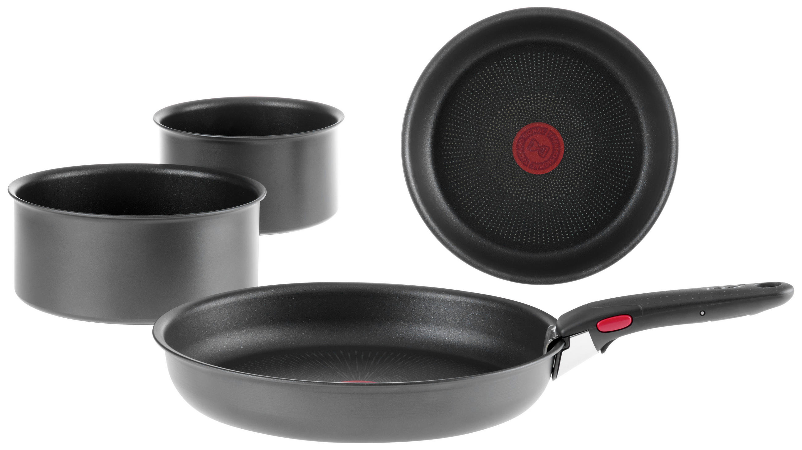 PFANNENSET Ingenio Ultimate Aluminium 5-teilig  - Dunkelgrau, Basics, Metall - Tefal