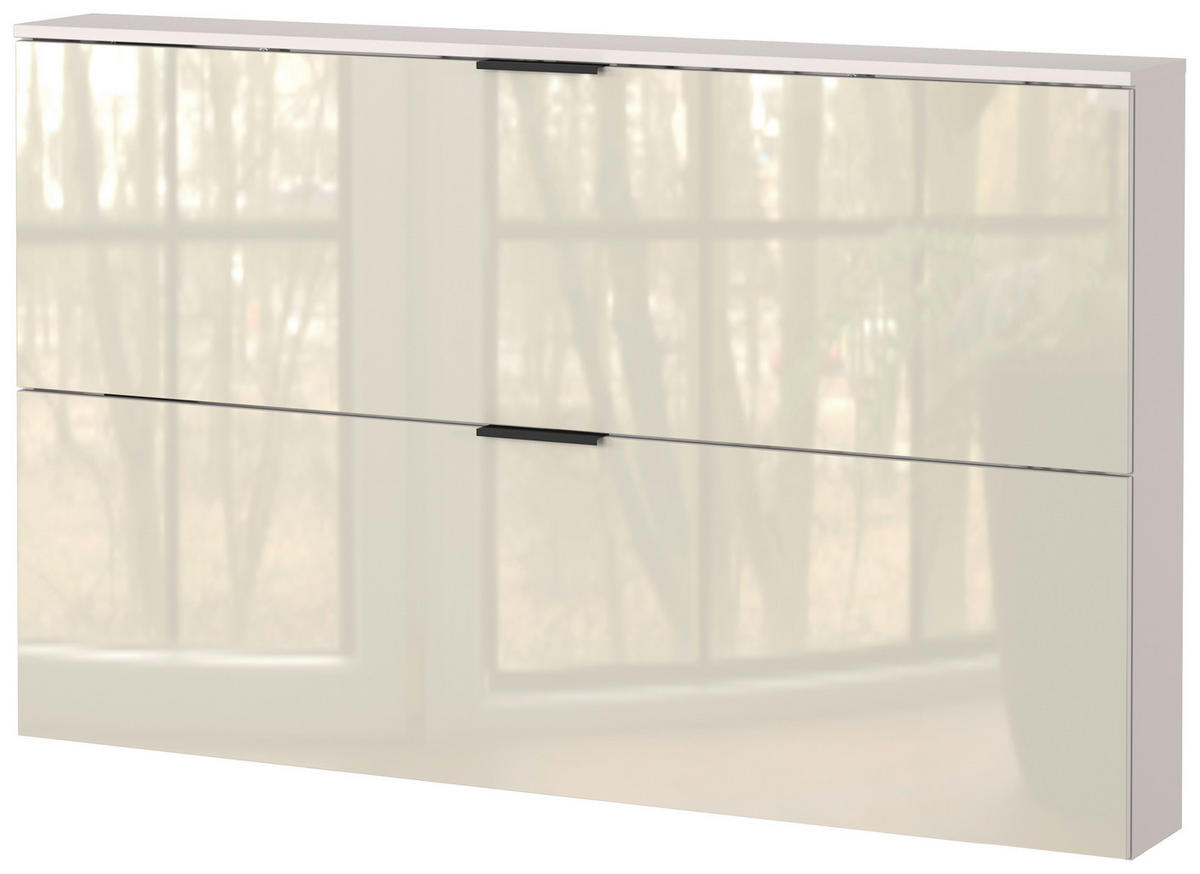 SCHUHSCHRANK Kaschmir  - Kaschmir/Schwarz, Design, Glas/Holzwerkstoff (140/85/19cm)
