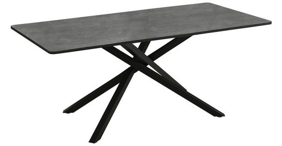 ESSTISCH 180/90/75 cm Nachbildung  Metall, Holzwerkstoff Variantenauswahl rechteckig Grau  - Schwarz/Grau, Design, Holzwerkstoff/Metall (180/90/75cm) - Carryhome