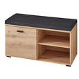 GARDEROBENBANK in 84/47,2/37,4 cm - Schwarz/Eiche Artisan, Design, Holzwerkstoff/Kunststoff (84/47,2/37,4cm) - Voleo