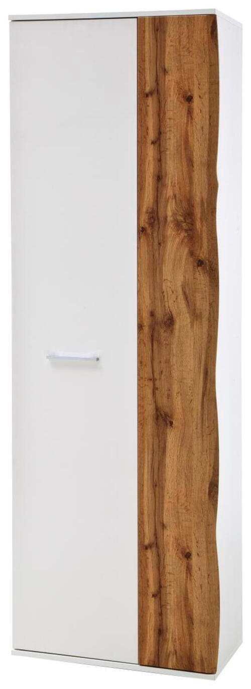 GARDEROBENSCHRANK  in 64/197/38 cm  - Chromfarben/Eichefarben, Design, Holzwerkstoff/Metall (64/197/38cm)