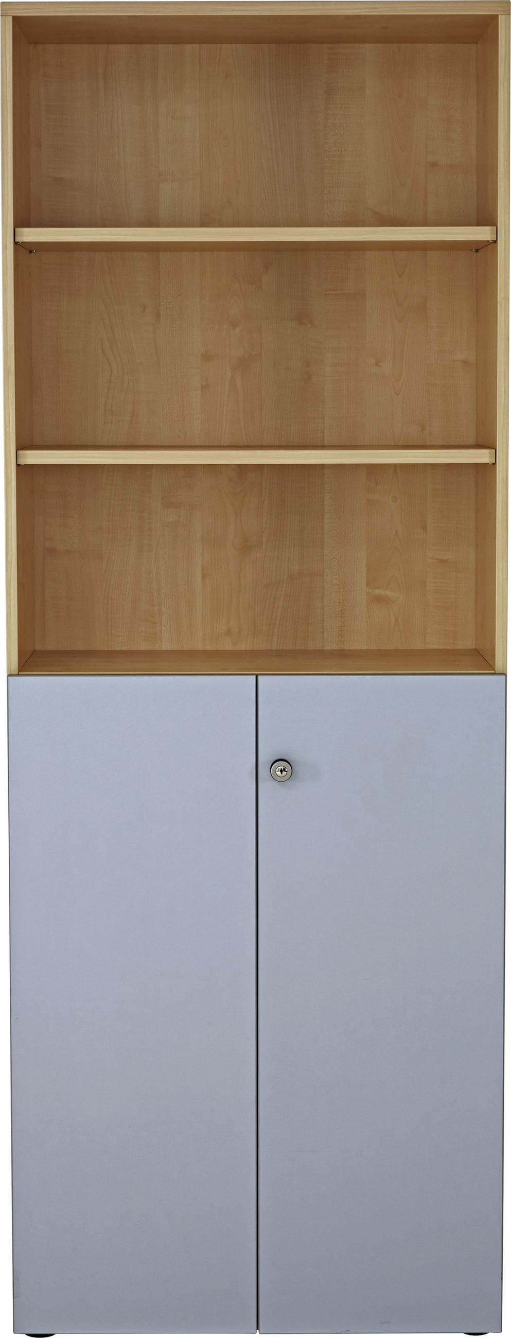 AKTENSCHRANK Silberfarben, Ahornfarben  - Silberfarben/Ahornfarben, KONVENTIONELL, Holzwerkstoff (80/215,6/42cm) - Venda