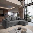 ECKSOFA  in Cord Dunkelgrau  - Dunkelgrau/Schwarz, KONVENTIONELL, Kunststoff/Textil (238/144cm) - Carryhome