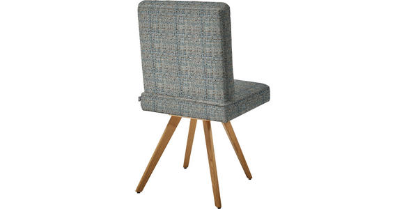 STUHL  in Flachgewebe Holz, Textil  - Blau/Eichefarben, Design, Holz/Textil (46/94/58cm) - Dieter Knoll