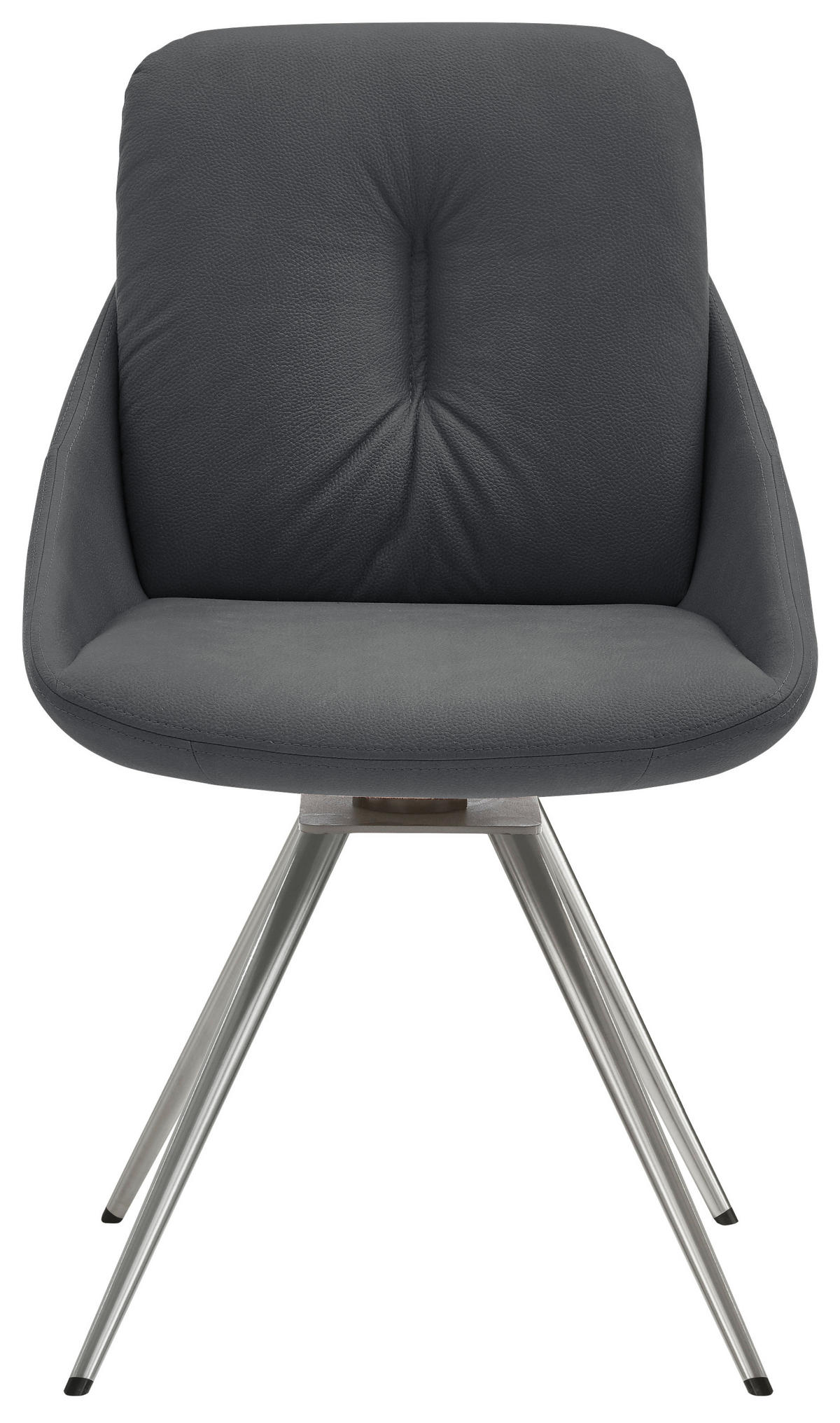STUHL  in Stahl  - Edelstahlfarben/Grau, Design, Textil/Metall (55/91/64cm) - Venjakob