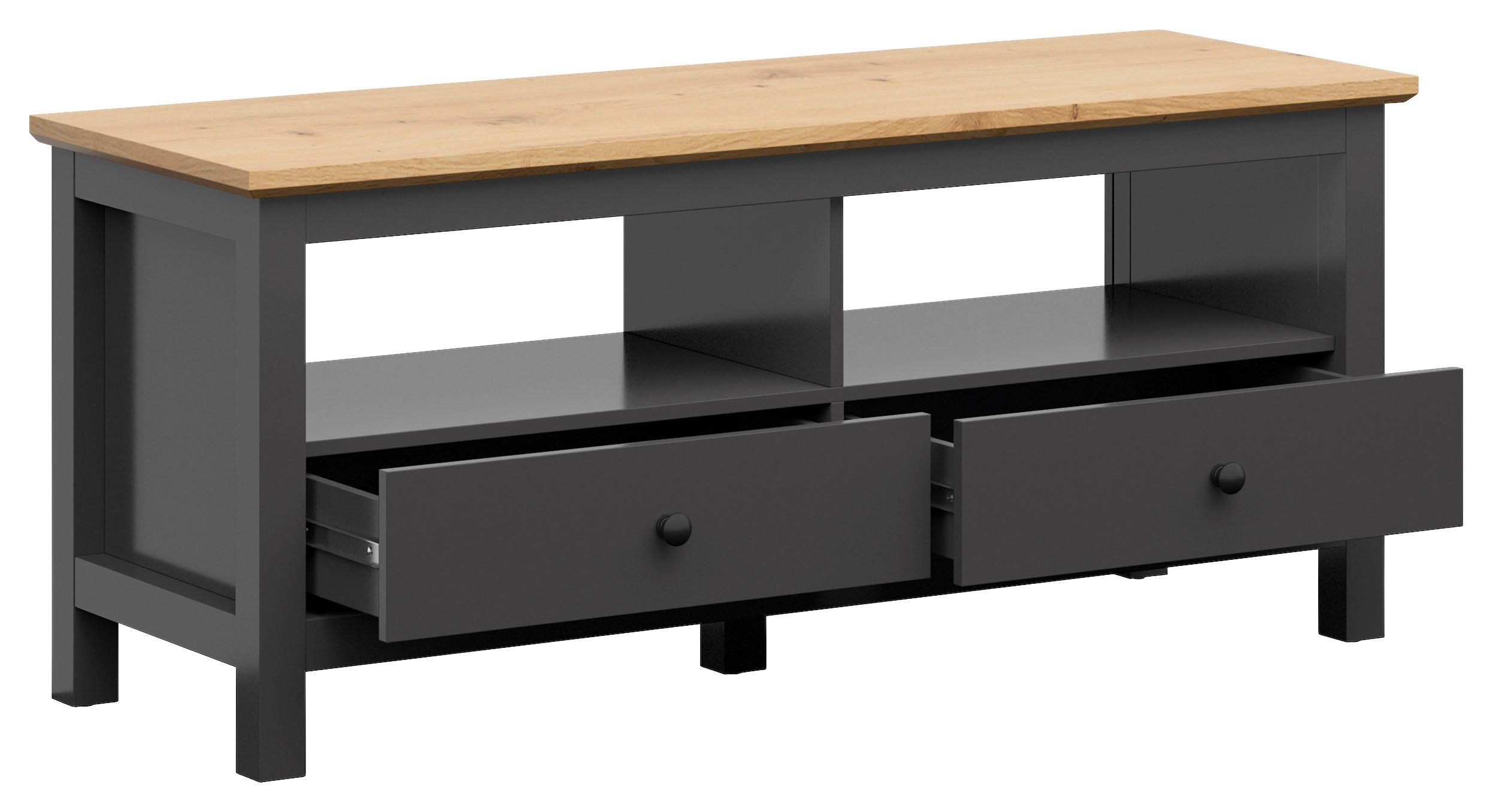 LOWBOARD  in 137/59/47 cm  - Graphitfarben/Schwarz, Design, Holzwerkstoff/Kunststoff (137/59/47cm)