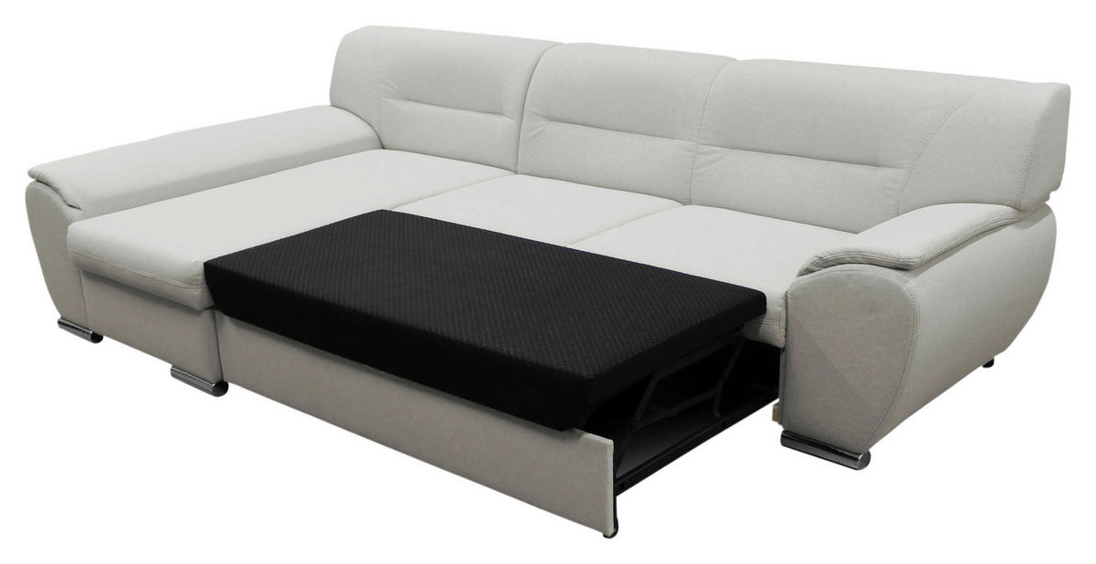 ECKSOFA Beige Flachgewebe  - Beige/Silberfarben, Design, Kunststoff/Textil (167/281cm) - MID.YOU