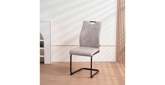 SCHWINGSTUHL  mit Griff Mikrofaser  - Schwarz/Grau, Design, Textil/Metall (43/97/57cm) - Xora