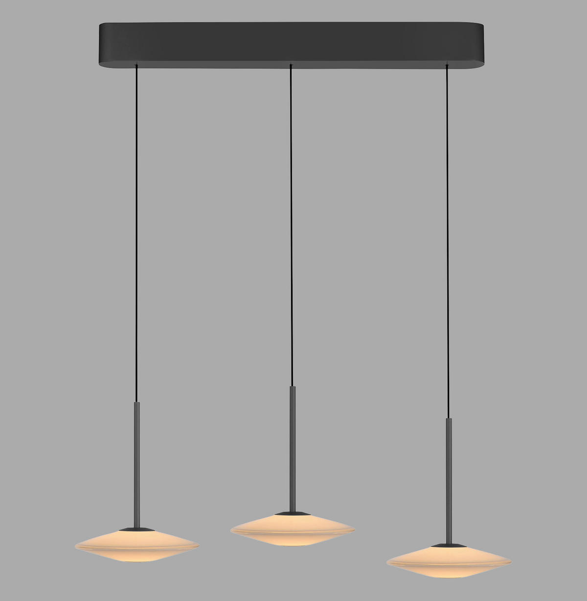 LED-PENDELLEUCHTE 86/20/180 cm  - Schwarz, Design, Glas/Kunststoff (86/20/180cm) - Paul Neuhaus