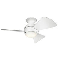 Ventilator mit Beleuchtung Elstead Sola 86/28 cm   - Weiß, KONVENTIONELL, Kunststoff/Metall (86/28cm) - Elstead Lighting