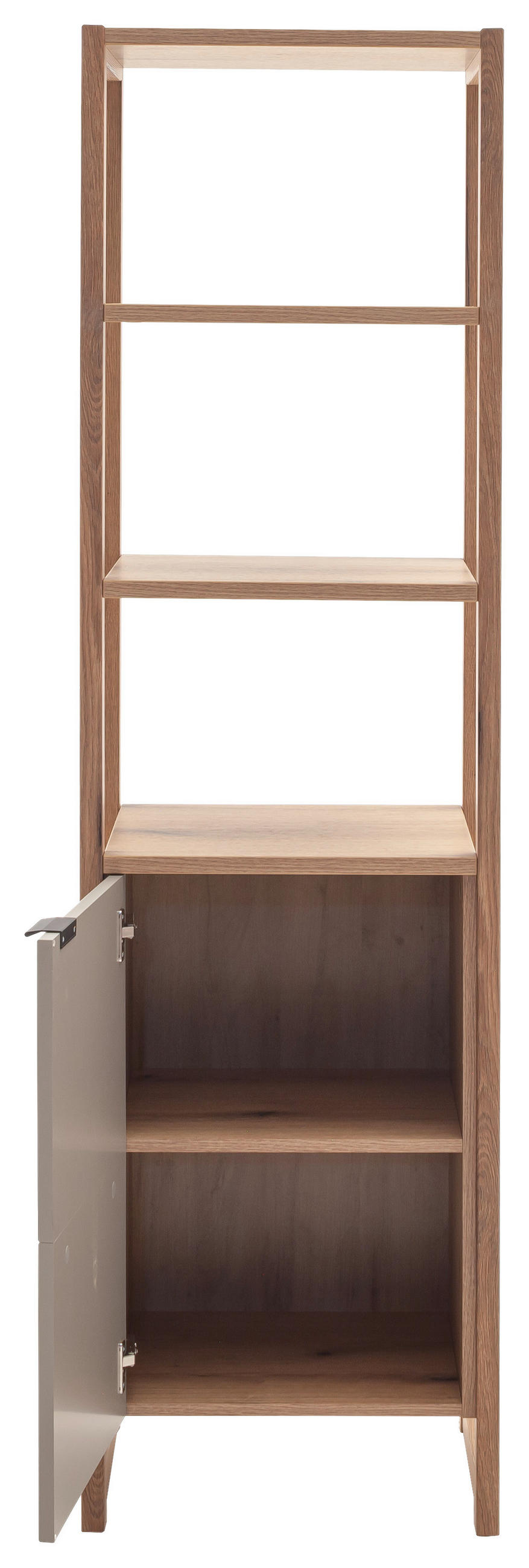 REGAL Grau, Schwarz, Eichefarben  50/183/44 cm  - Eichefarben/Anthrazit, Design, Holzwerkstoff/Metall (50/183/44cm) - Hom`in