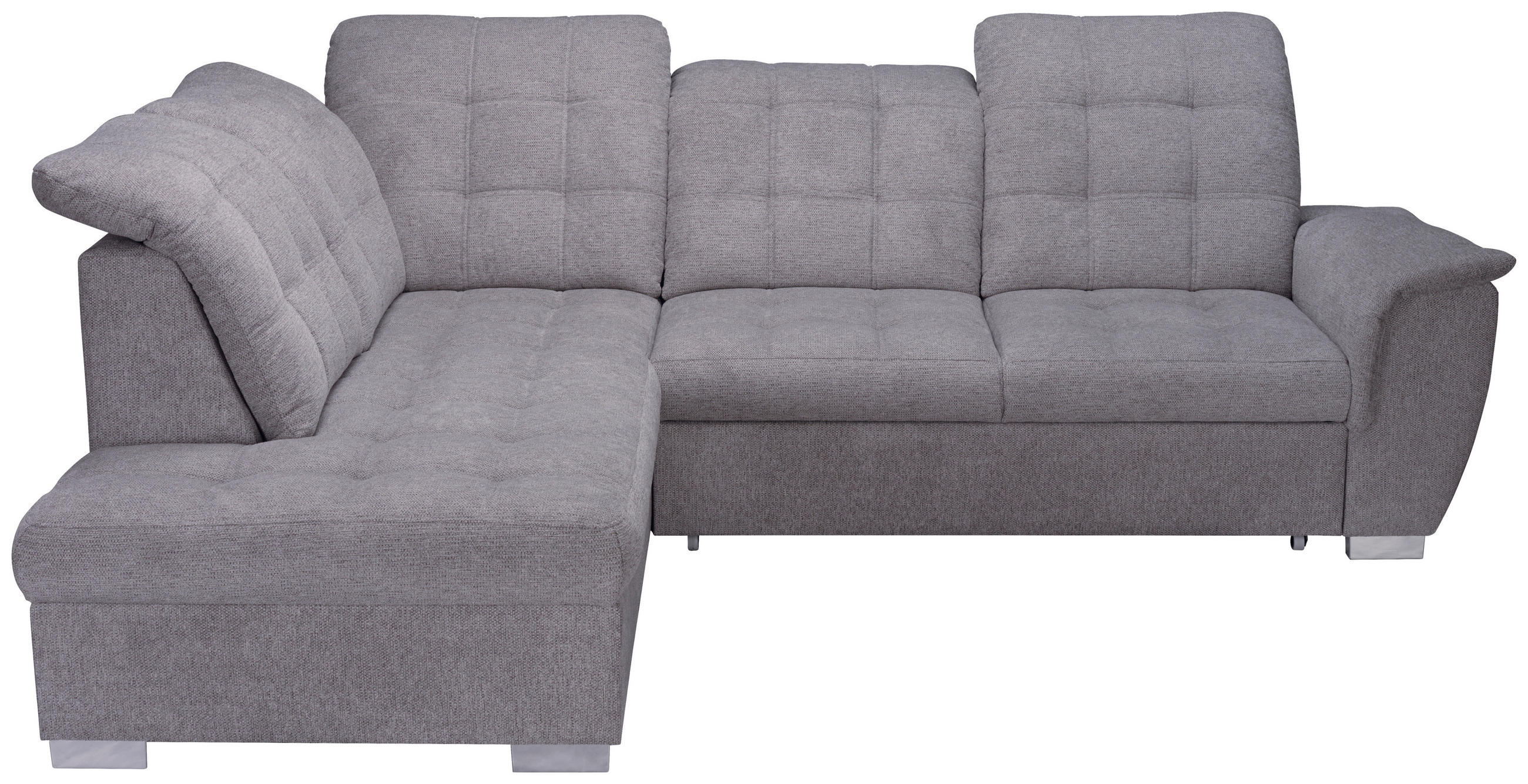 ECKSOFA Dunkelbraun Chenille  - Chromfarben/Dunkelbraun, KONVENTIONELL, Kunststoff/Textil (205/260cm) - Carryhome