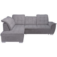 ECKSOFA Dunkelbraun Chenille  - Chromfarben/Dunkelbraun, KONVENTIONELL, Kunststoff/Textil (205/260cm) - Carryhome