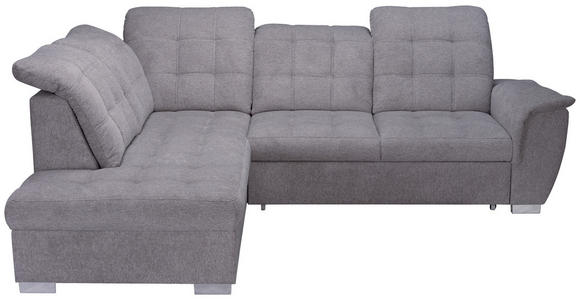 ECKSOFA Dunkelbraun Chenille Bettkasten, Schlaffunktion, Rücken echt, Kopfteilverstellung, Liegefläche im Originalstoff  - Chromfarben/Dunkelbraun, KONVENTIONELL, Kunststoff/Textil (205/260cm) - Carryhome