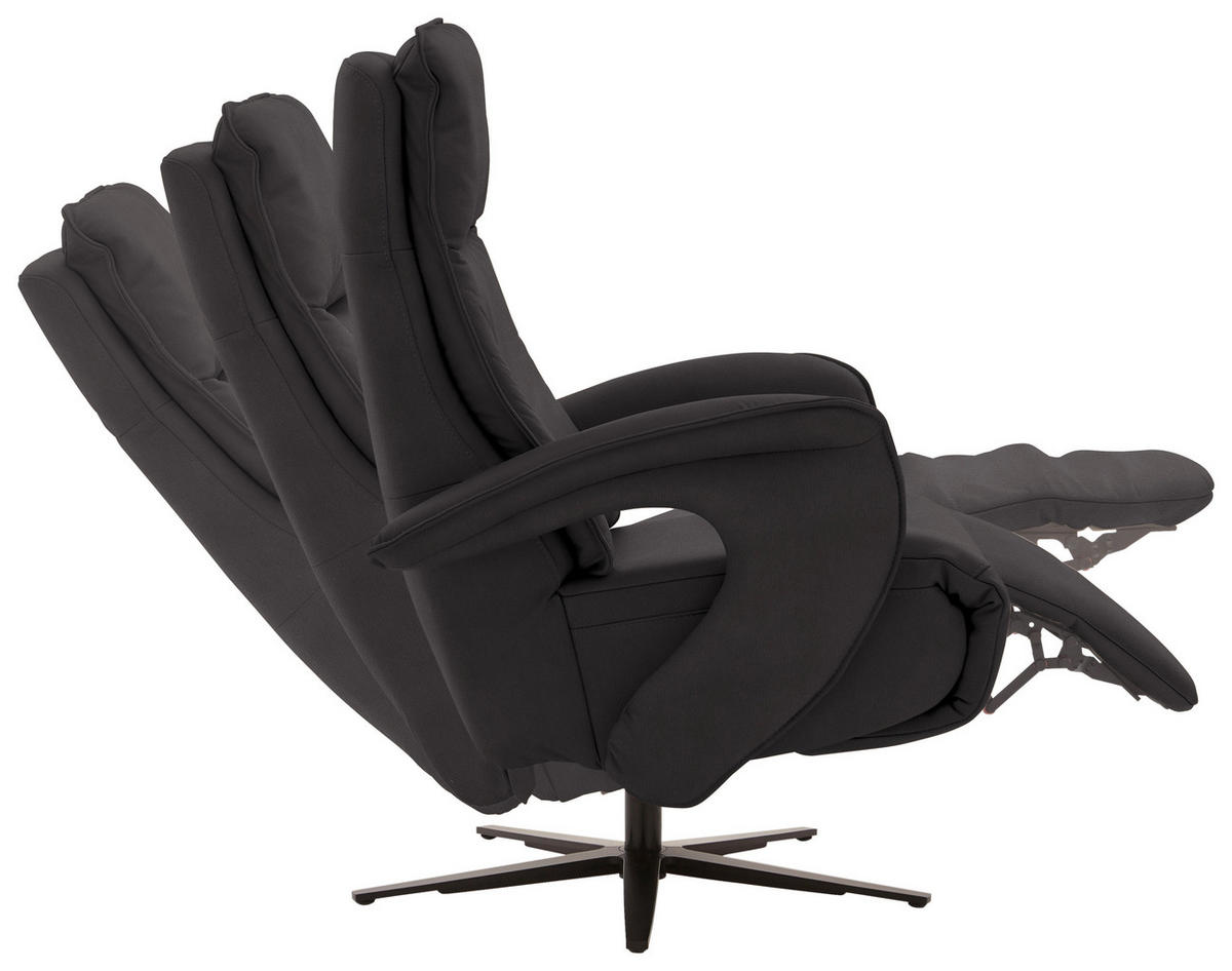 RELAXSESSEL in Leder Dunkelbraun  - Dunkelbraun/Schwarz, Design, Leder/Metall (77/110/87cm) - Valdera