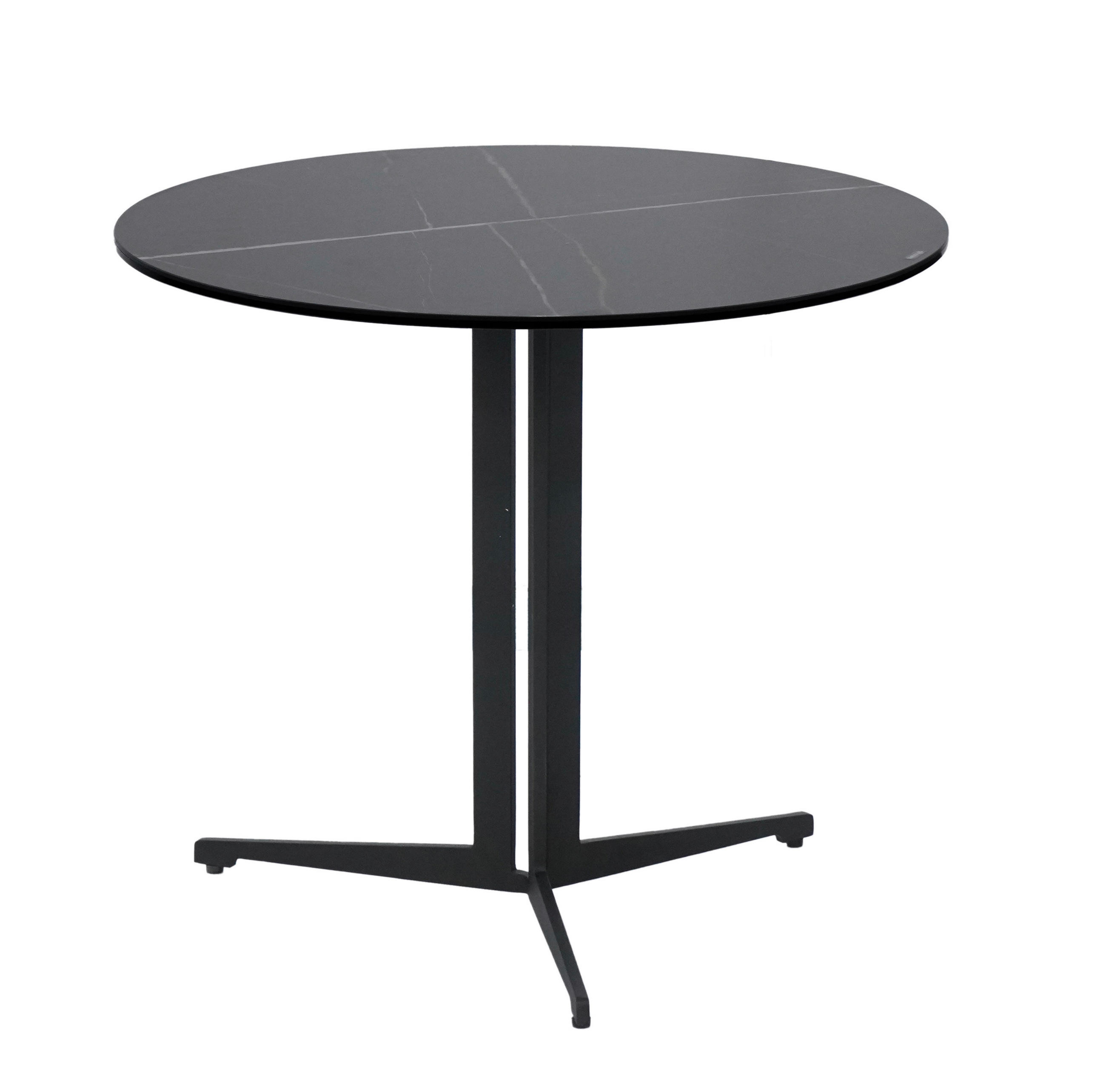 COUCHTISCH Sicherheitsglas 58/58/50 cm rund Schwarz  - Schwarz, Design, Glas/Keramik (58/58/50cm) - Novel