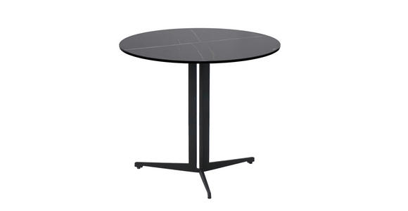 COUCHTISCH Sicherheitsglas 58/58/50 cm rund Schwarz - Schwarz, Design, Glas/Keramik (58/58/50cm) - Novel