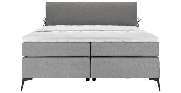 BOXSPRINGBETT 120/200 cm  in Grau, Dunkelgrau  - Dunkelgrau/Schwarz, Design, Textil/Metall (120/200cm) - Hom`in