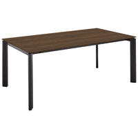 ESSTISCH Schwarz, Nussbaumfarben rechteckig  ausziehbar, in verschiedenen Größen erhältlich, in verschiedenen Holzdekoren erhältlich  - Nussbaumfarben/Schwarz, Basics, Holzwerkstoff/Metall (160-260/95/76cm) - Celina Home