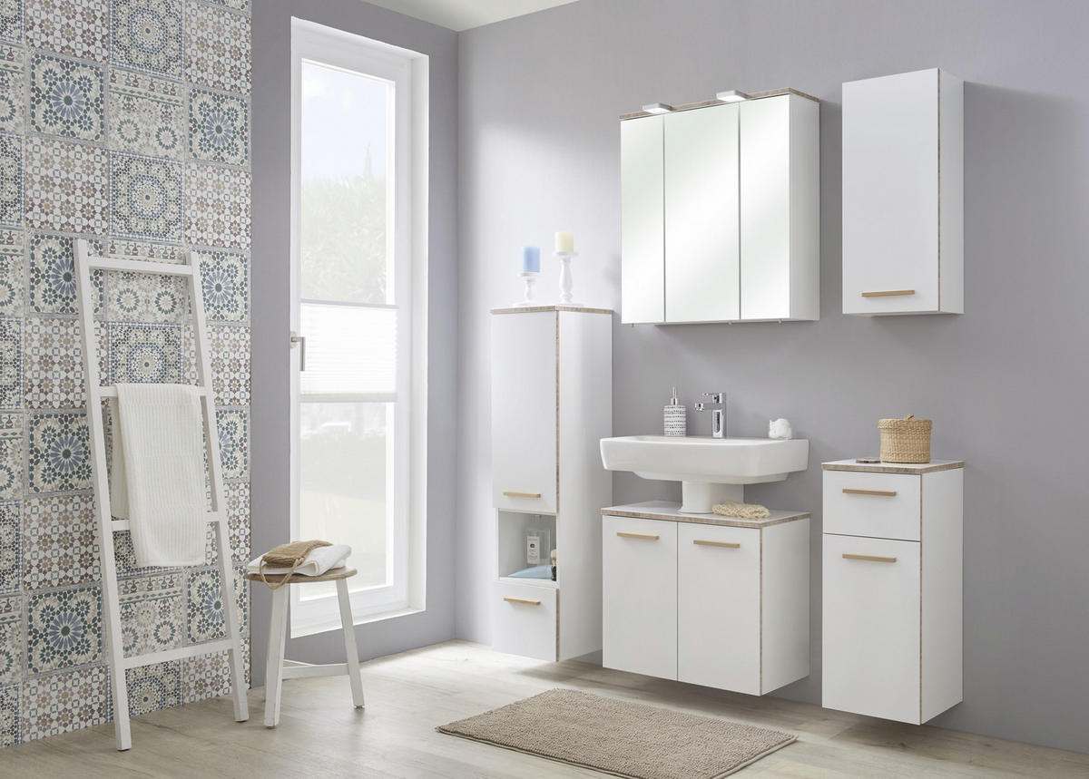 SPODNJA OMARICA 30/72/33 cm  - barve hrasta/bela, Konvencionalno, leseni material/les (30/72/33cm) - Xora