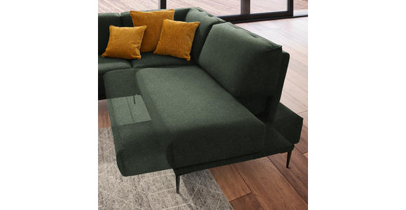 ECKSOFA  in Flachgewebe Grün  260/210 cm  - Schwarz/Grün, Design, Textil/Metall (260/210cm) - Johann Jakob