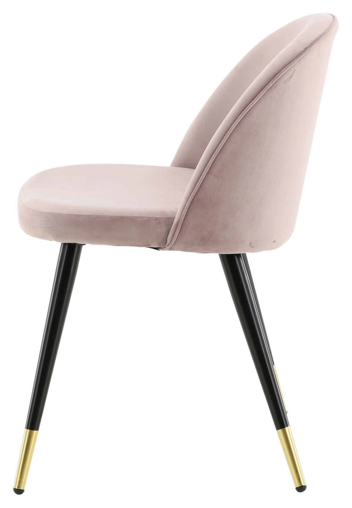 STUHL-SET 2 Stück  in Stahl Velours  - Pink/Messingfarben, Design, Textil/Metall (57/76.5/50cm) - Livetastic