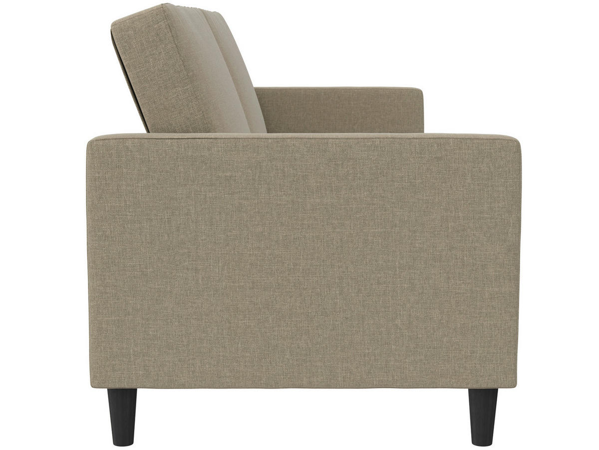 SCHLAFSOFA Webstoff, Leinenoptik Cappuccino  - Schwarz/Cappuccino, Basics, Kunststoff/Textil (207/86/86cm) - Livetastic
