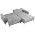 ECKSOFA in Chenille Hellgrau  - Hellgrau/Schwarz, KONVENTIONELL, Holz/Textil (266/180cm) - Carryhome