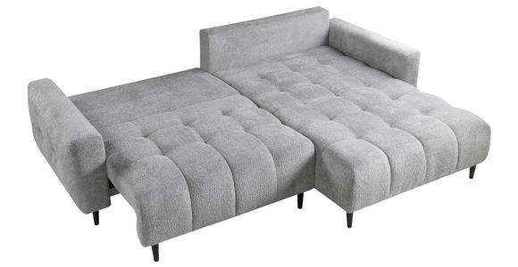 ECKSOFA in Chenille Hellgrau - Hellgrau/Schwarz, KONVENTIONELL, Holz/Textil (266/180cm) - Carryhome