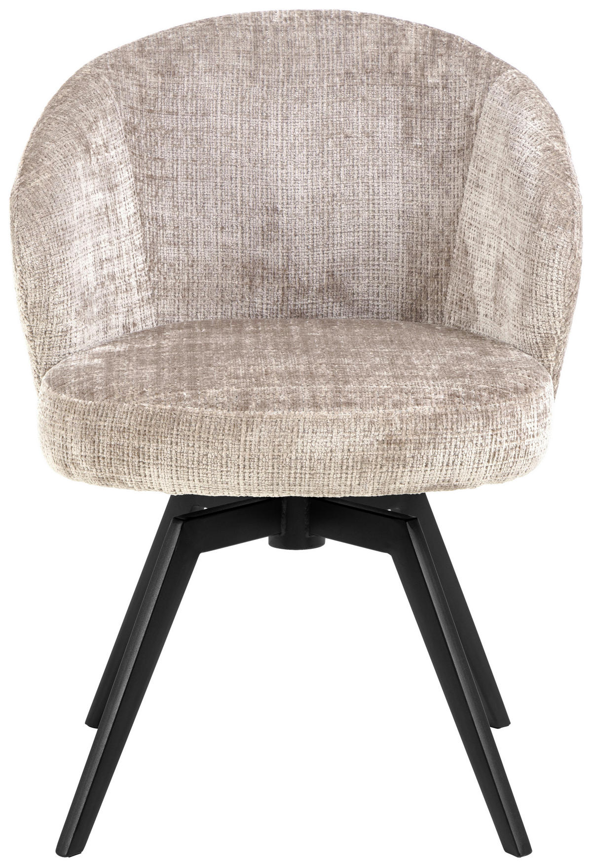 ARMLEHNSTUHL  in Struktur  - Beige/Schwarz, Trend, Textil/Metall (58,5/80/60cm) - MID.YOU