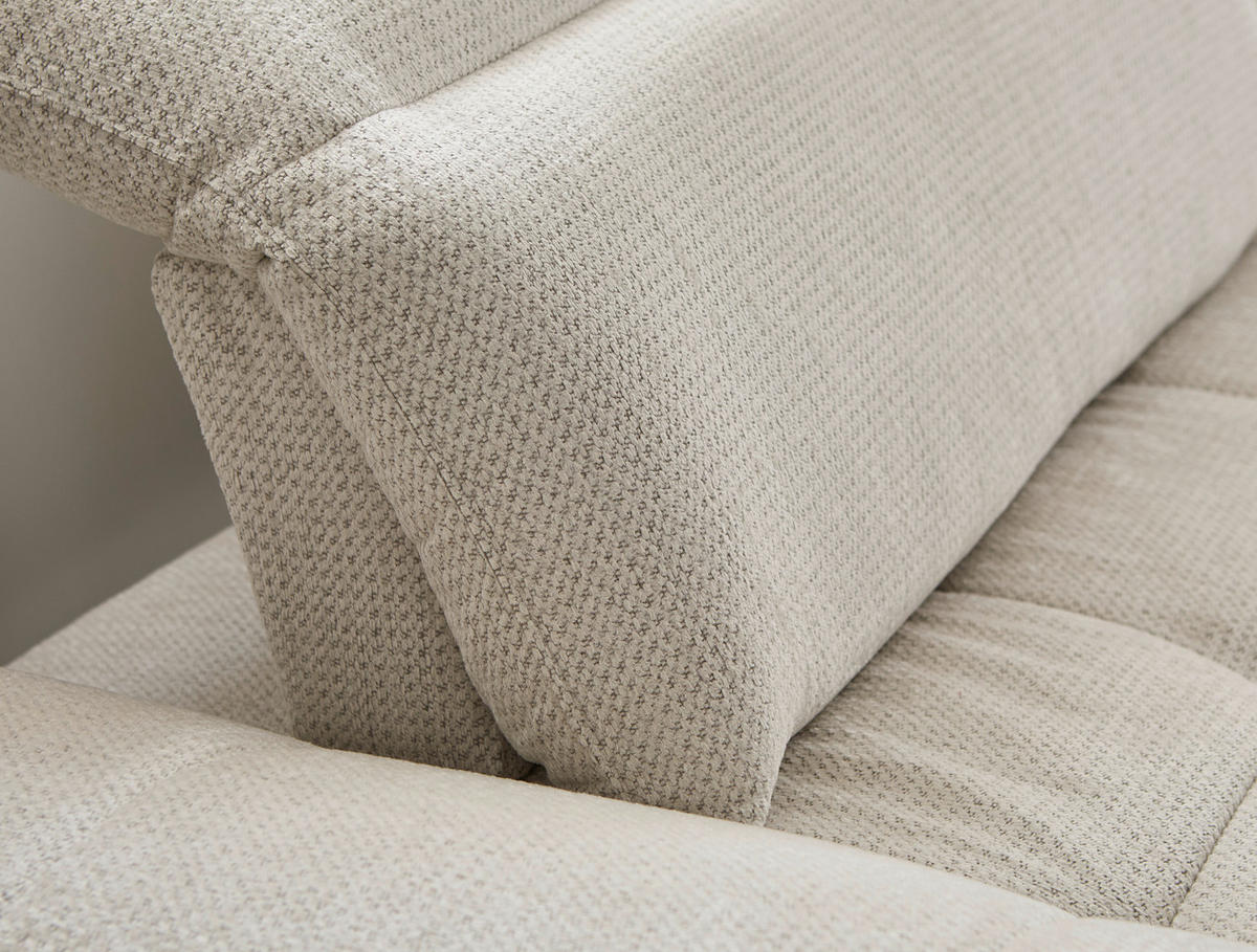 SEDEŽNA GARNITURA, šenilja bež  - črna/bež, Design, kovina/tekstil (288/179-202cm) - Hom`in