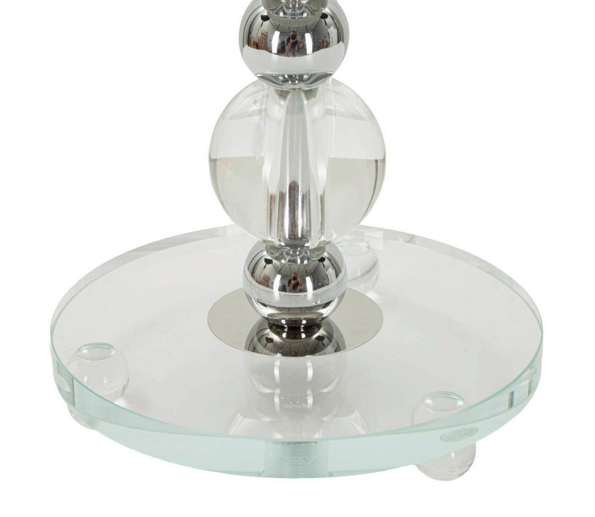 TISCHLEUCHTE - Silberfarben, Basics, Glas/Textil (30/48/30cm)