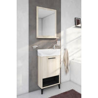 KOPALNICA ZA GOSTE  barve jesena  - barve jesena/bela, Moderno, leseni material (50/195/28cm) - Ti'me