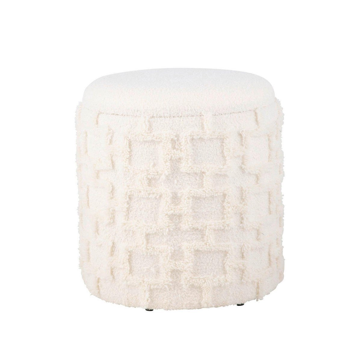 HOCKER Struktur Creme  - Creme, Basics, Textil (40/45cm) - Livetastic