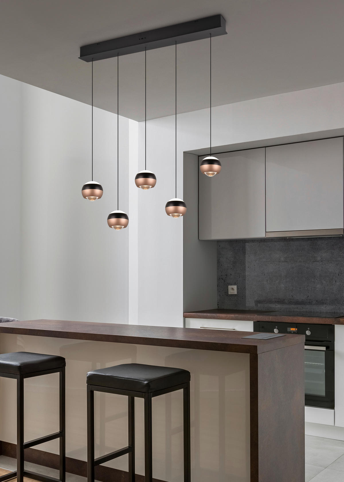 LED-HÄNGELEUCHTE 100/10,5/200 cm    - Schwarz, Design, Metall (100/10,5/200cm) - Trio Leuchten