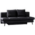SCHLAFSOFA  in Echtleder Schwarz  - Schwarz, KONVENTIONELL, Leder/Metall (200/85/90cm) - Novel