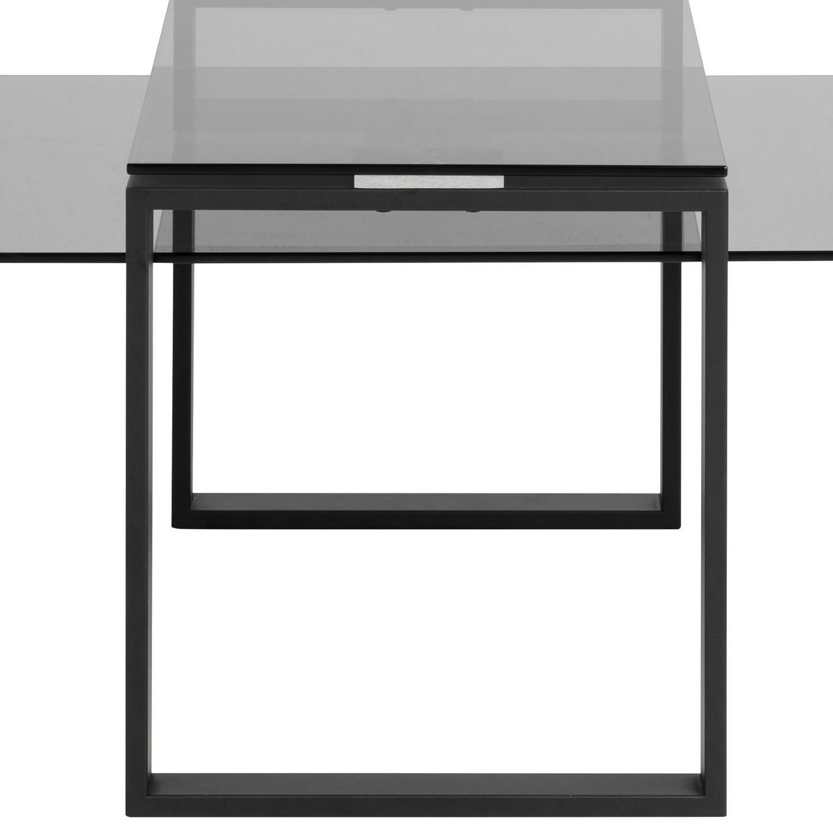 COUCHTISCH in Metall, Glas 115/55/45 cm  - Klar/Schwarz, Trend, Glas/Metall (115/55/45cm) - Livetastic