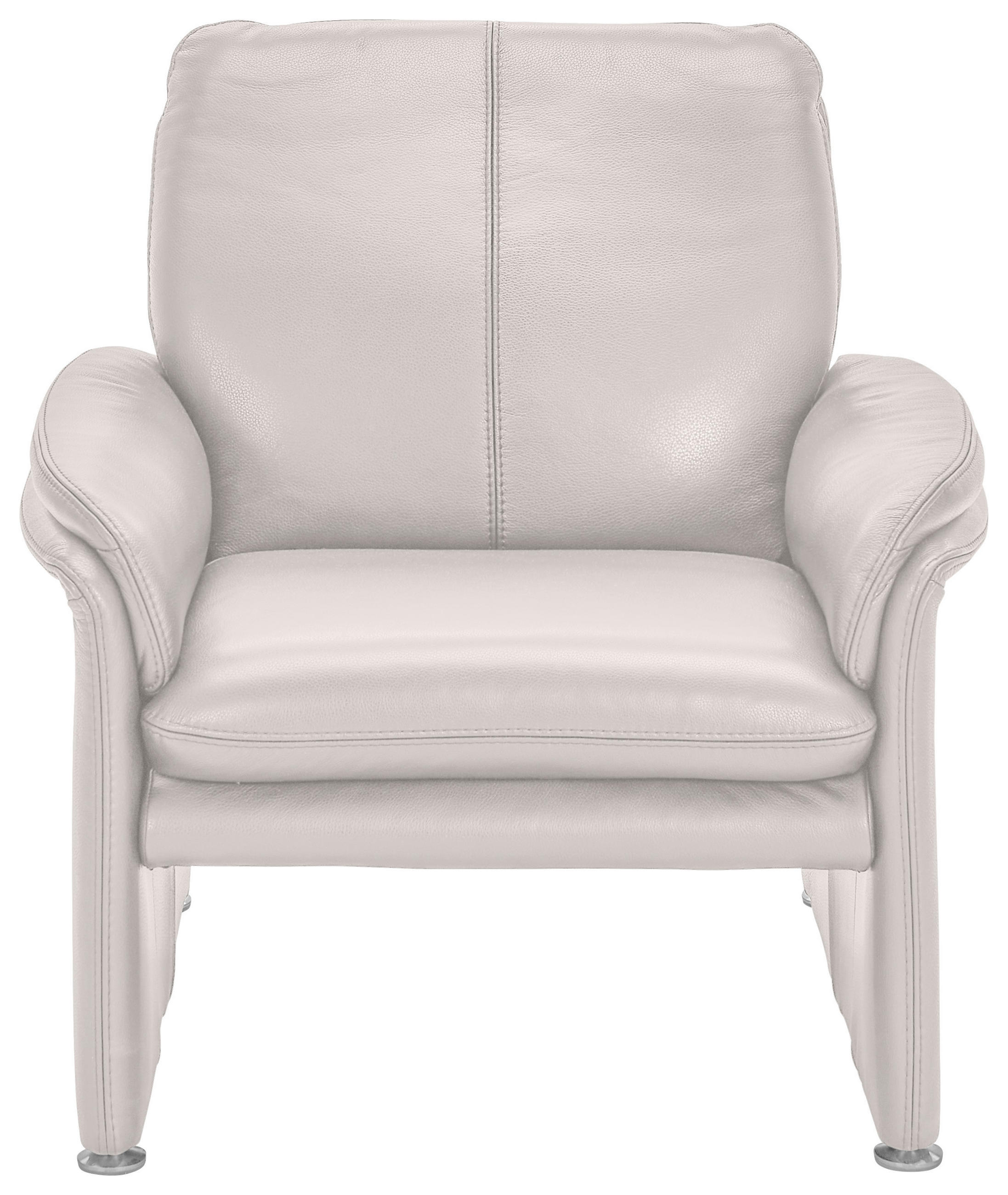 SESSEL in Echtleder Hellgrau  - Chromfarben/Hellgrau, KONVENTIONELL, Leder/Metall (98/90/86cm) - Celina Home