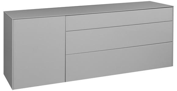 LOWBOARD Imola in 169/63/42 cm - Hellgrau/Schwarz, Design, Glas/Holzwerkstoff (169/63/42cm) - Novel