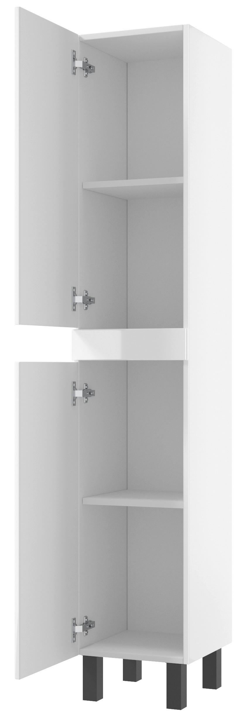 DULAP ÎNALT 33/170/33 cm  - alb/negru, Basics, plastic/metal (33/170/33cm) - Carryhome
