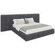 POLSTERBETT gepolstertes Kopfteil, Lattenrost, Bettkasten Anthrazit 160/200 cm  - Anthrazit/Schwarz, Design, Holz/Kunststoff (160/200cm) - Carryhome