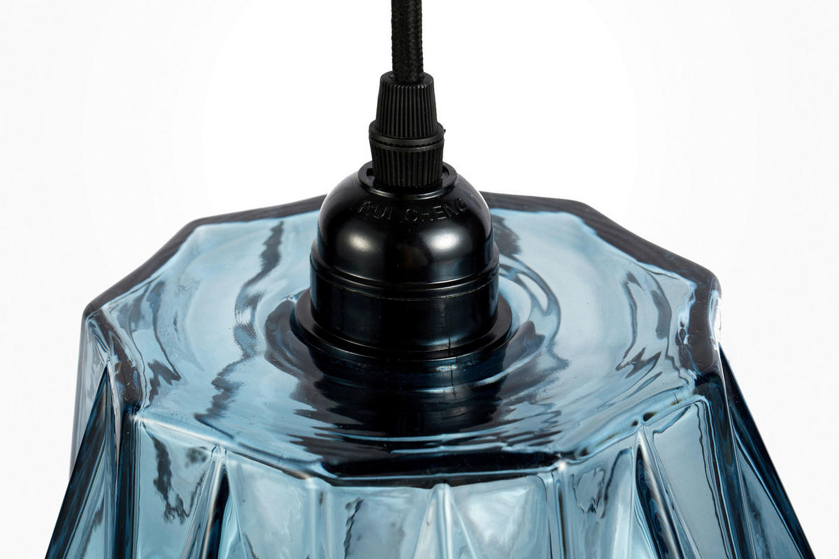 HÄNGLAMPA 19/19/19 cm  - blå, Basics, glas (19/19/19cm) - Kayoom